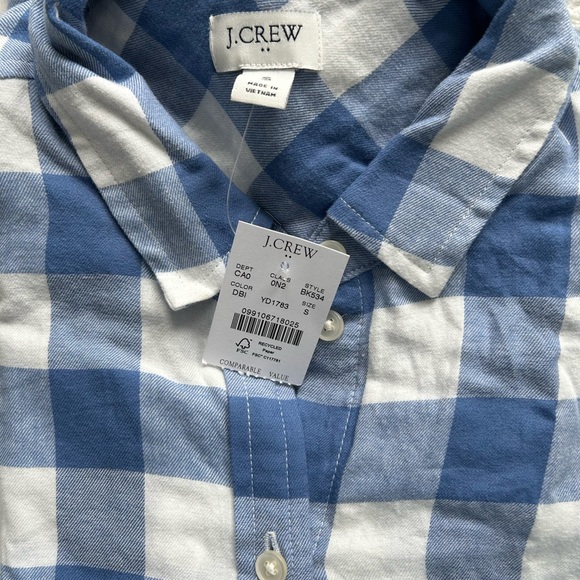 J. Crew Women’s Blue Flannel Button Down - Picture 3 of 4